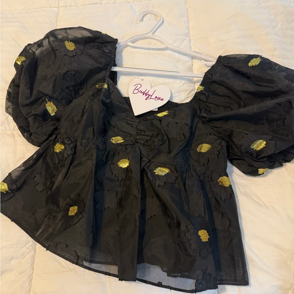 Buddy Love Black and Gold Blouse